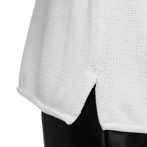 AQUA White Cotton Roll Neck Sweater – Size Large – NWT - Picture 5 of 7